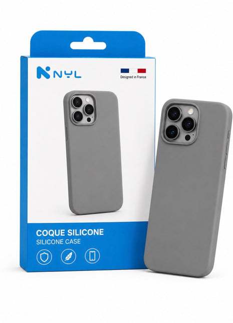 Coque iPhone Silicone Gris NYL
