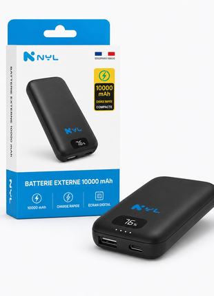 Batterie Externe NYL 10 000 MaH ( Avec cable intégrer )